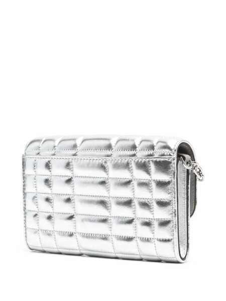 Genti de umar Michael Kors Tribeca Metallic Crossbody Bag With Logo Plaque On The Front And Chain-Link Leather Shoulder Strap In Leather Woman GREY... (BM 16829498) 3