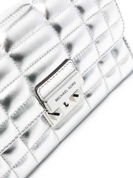 Genti de umar Michael Kors Tribeca Metallic Crossbody Bag With Logo Plaque On The Front And Chain-Link Leather Shoulder Strap In Leather Woman GREY... (BM 16829498) 4