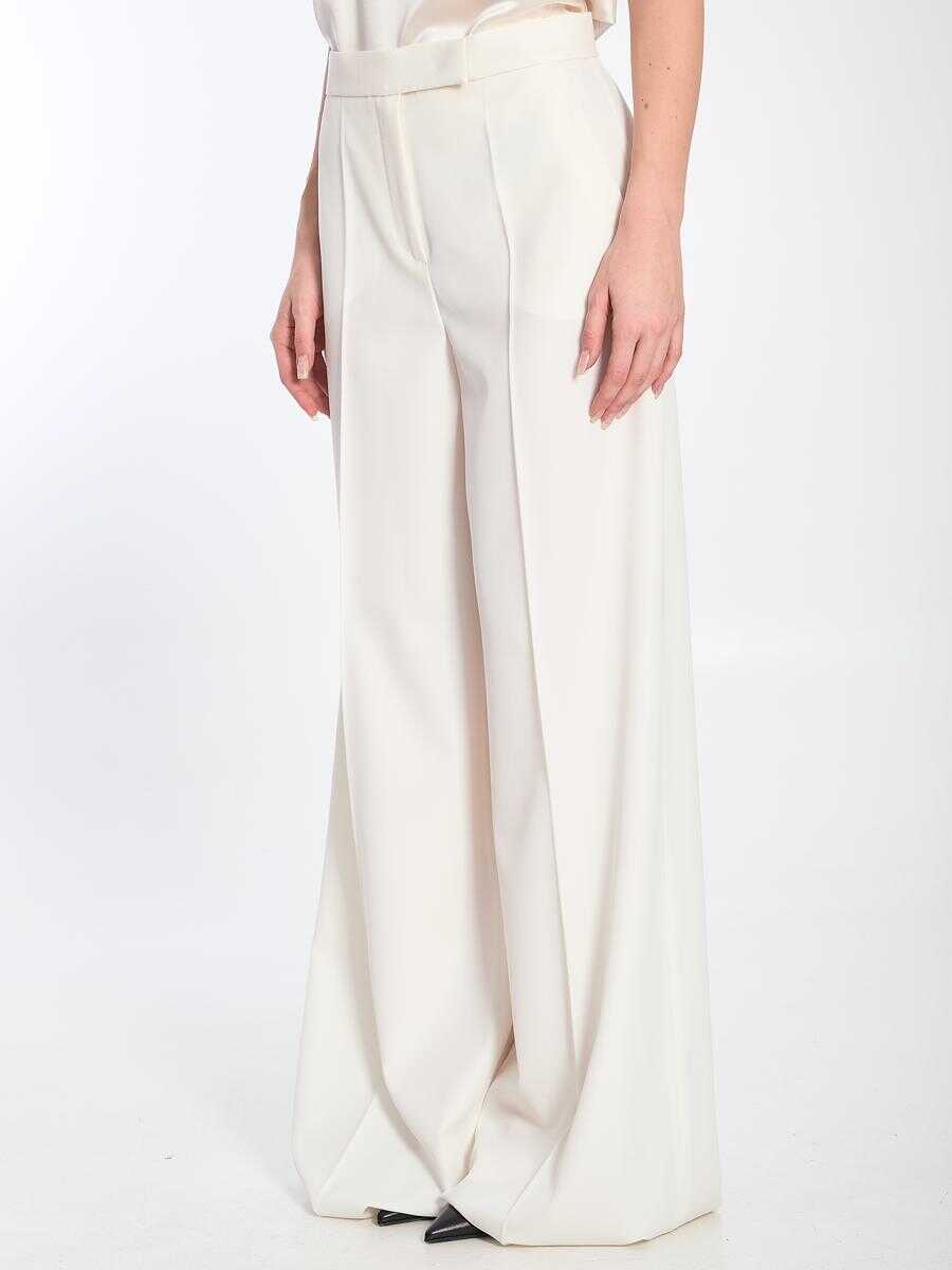 Pantaloni casual Max Mara Gabardine Wool Trousers WHITE Femei (BM 16829522) 2