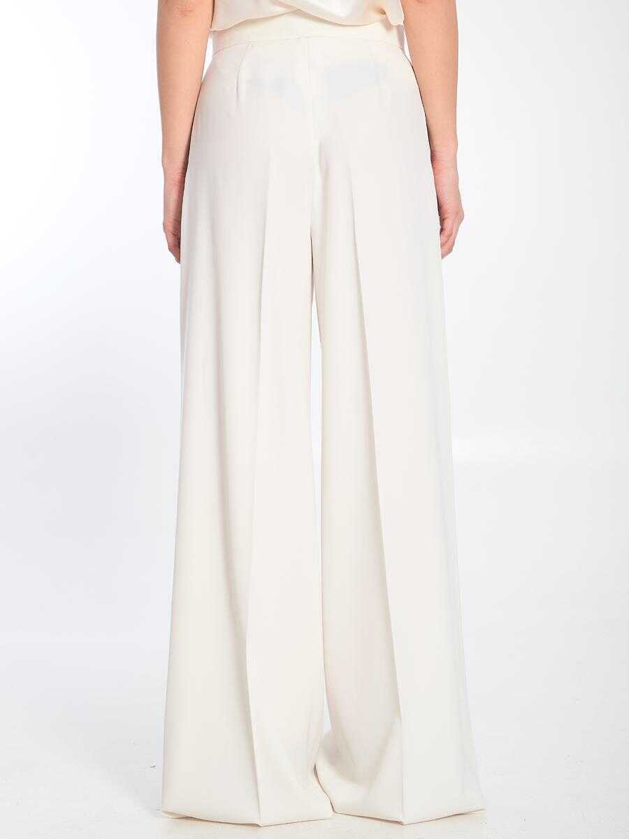 Pantaloni casual Max Mara Gabardine Wool Trousers WHITE Femei (BM 16829522) 4
