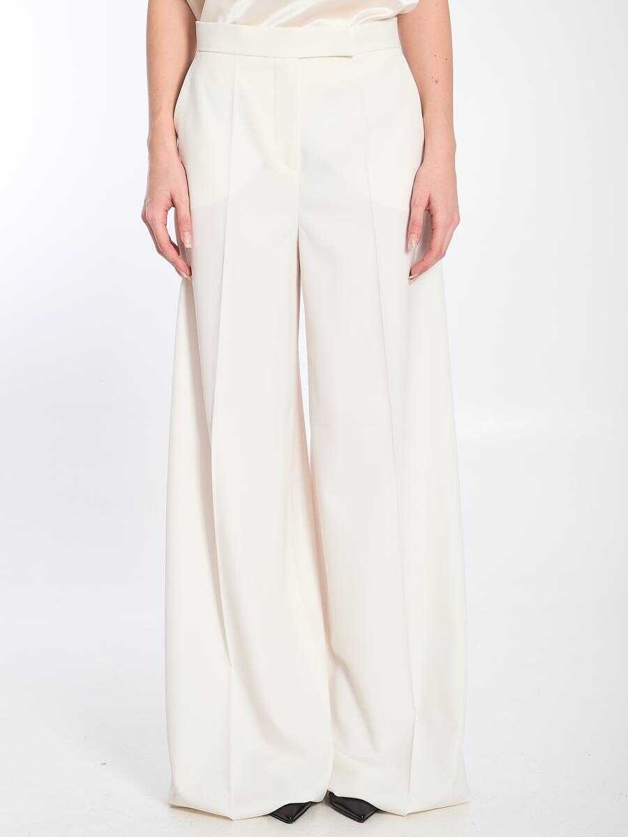 Pantaloni casual Max Mara Gabardine Wool Trousers WHITE Femei (BM 16829522) 1