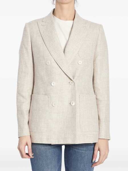 Sacouri Max Mara Double-Breasted Jacket Beige Femei (BM 16829525) 1