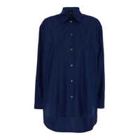 Camasi Oversized Blue Shirt In Cotton Woman Femei