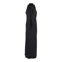 Esarfe Blue Long Dress With Halterneck And Scarf Detail In Silk Woman Femei
