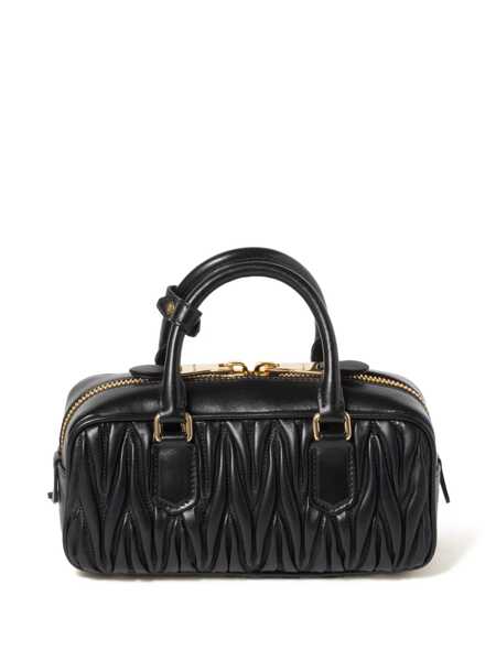 Genti de mana Miu Miu Miu Miu Arcadie Matelass Nappa Leather Bag Black Femei (BM 16831583) 2