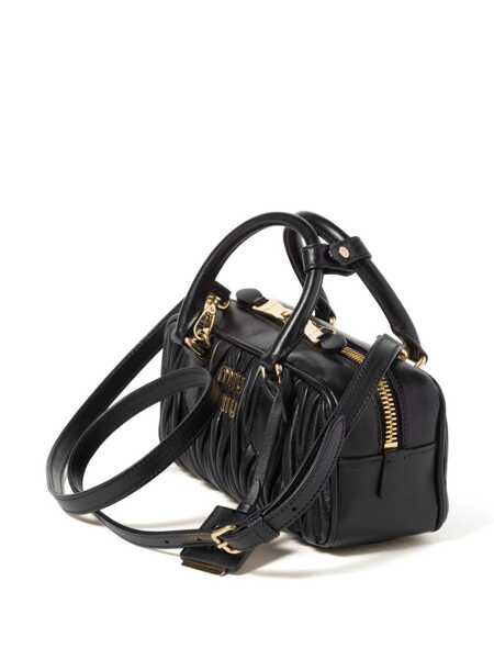 Genti de mana Miu Miu Miu Miu Arcadie Matelass Nappa Leather Bag Black Femei (BM 16831583) 4