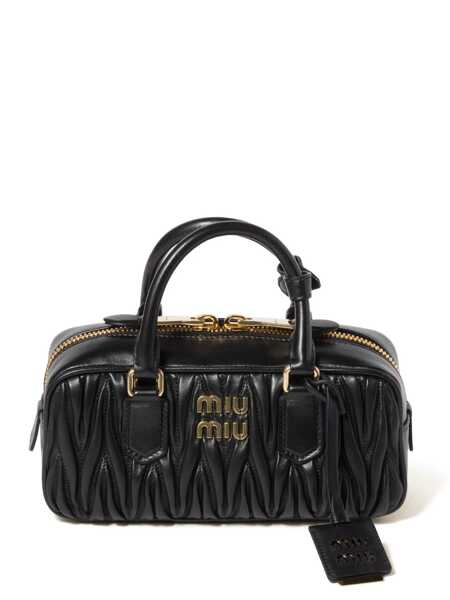 Genti de mana Miu Miu Miu Miu Arcadie Matelass Nappa Leather Bag Black Femei (BM 16831583) 1