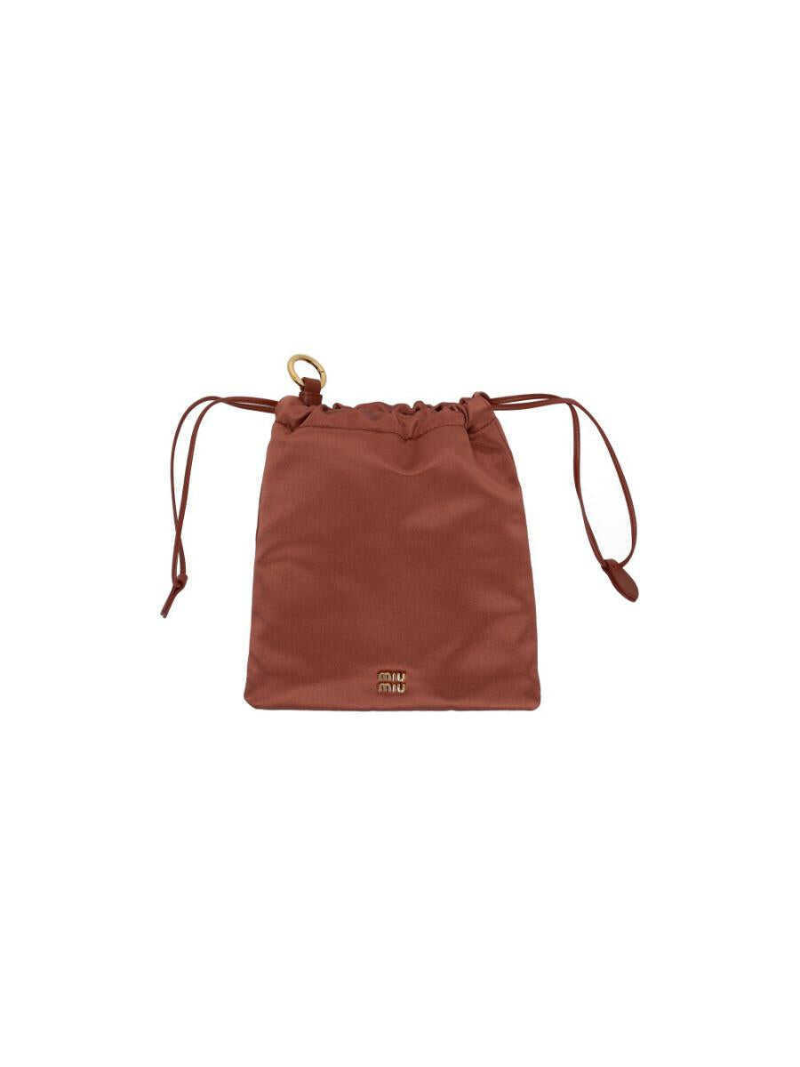 Portofele Miu Miu Miu Miu Satin Makeup Bag Brown Femei (BM 16831655) 1
