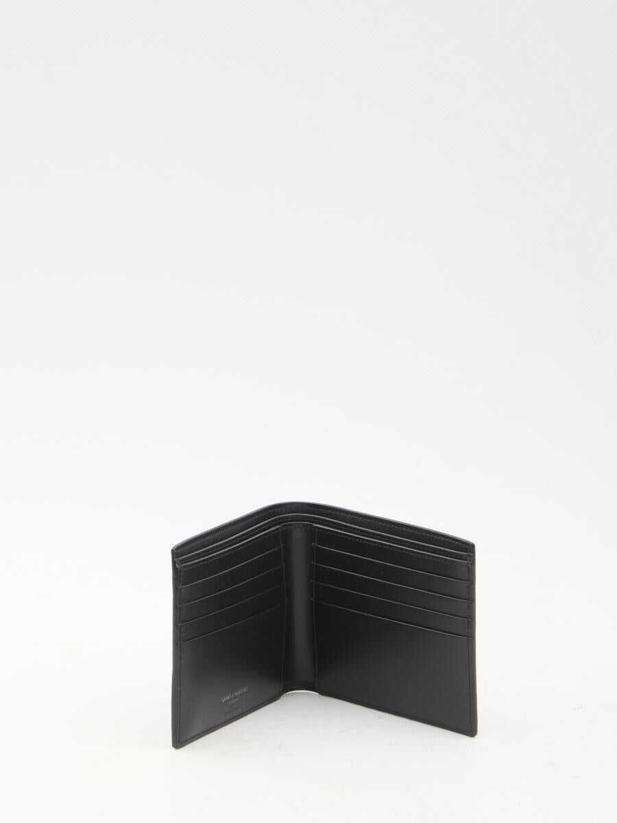 Portofele Saint Laurent Tiny Cassandre East/West Wallet Black Barbati (BM 16835054) 4