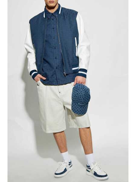 Pulovere Givenchy Givenchy Mixed Mat Varsity Jacket BLUE Barbati (BM 16837133) 2