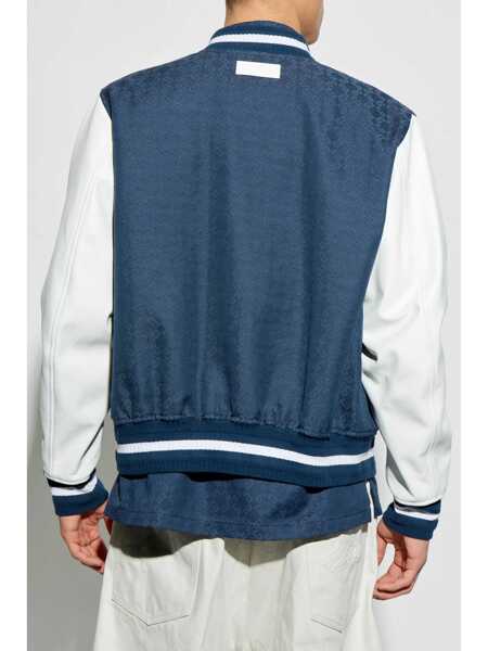 Pulovere Givenchy Givenchy Mixed Mat Varsity Jacket BLUE Barbati (BM 16837133) 4