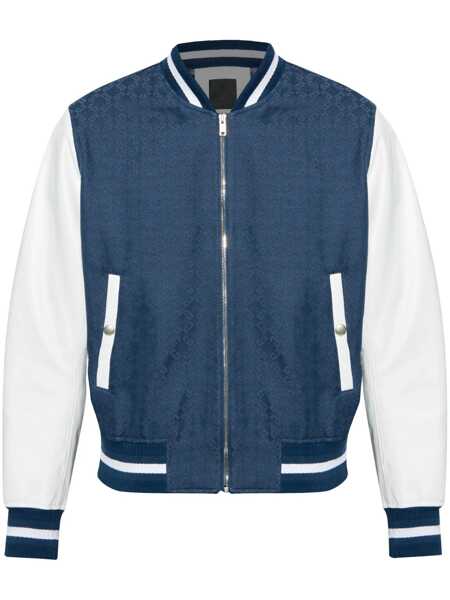 Pulovere Givenchy Givenchy Mixed Mat Varsity Jacket BLUE Barbati (BM 16837133) 1