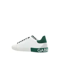 Pantofi sport Dolce & Gabbana pentru Barbati - Sneakers Dolce & Gabbana Portofino White And Green Low Top Sneakers With Logo Lettering On Tongue And Rear In Leather Man WHITE Barbati (BM 16838789) - B-mall.ro