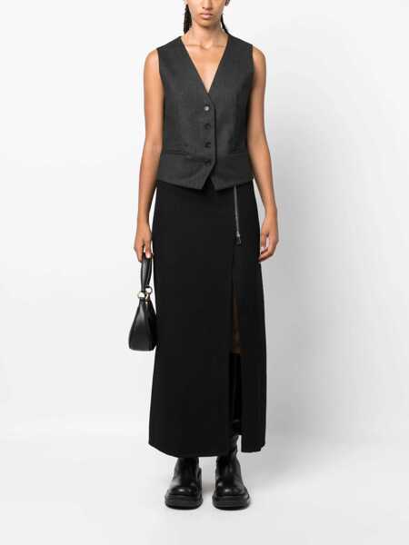 Fuste P.A.R.O.S.H. P.A.R.O.S.H. Side-Zip Wool Maxi Skirt Black Femei (BM 16839050) 2