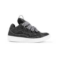 Sneakers Lanvin Curb Sneakers In Denim Fabric With White And Black Laces Barbati