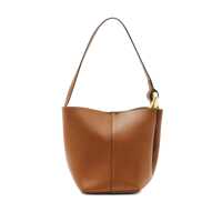 Genti JW Anderson Dama - Genti de umar JW Anderson Corner Small Bucket Brown Shoulder Bag With Metal Knot Detail In Leather Woman BROWN Femei (BM 16841225) - B-mall.ro