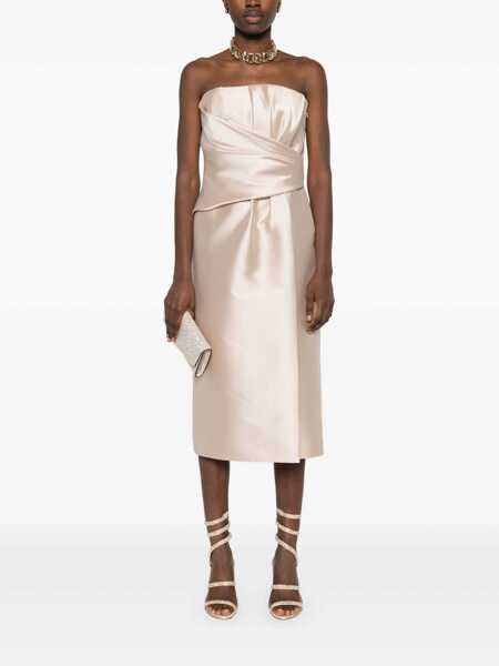 Rochii Alberta Ferretti Alberta Ferretti Mikado Longuette Dress Beige Femei (BM 16841825) 2