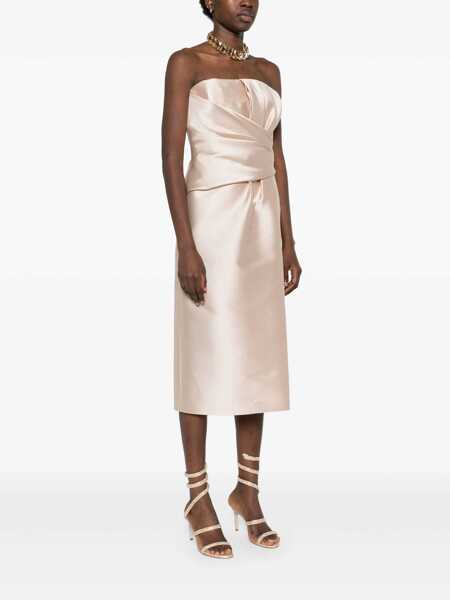 Rochii Alberta Ferretti Alberta Ferretti Mikado Longuette Dress Beige Femei (BM 16841825) 3