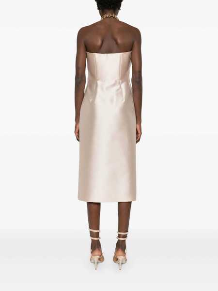 Rochii Alberta Ferretti Alberta Ferretti Mikado Longuette Dress Beige Femei (BM 16841825) 4