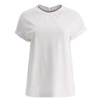 Tricouri Brunello Cucinelli T-Shirt Con Colletto Prezioso Femei