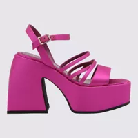 Pantofi cu toc Nodaleto Pink Satin Bulla Chibi Sandals Femei