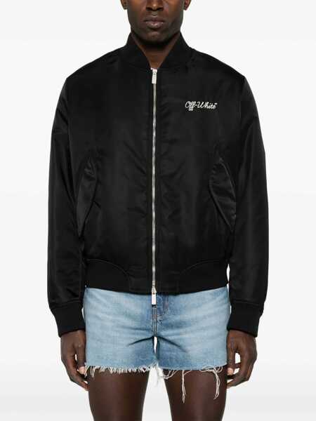 Bomber jacket Off-White Off-White Script Nyl Bomber Jacket BLACK - WHITE Barbati (BM 16844846) 3