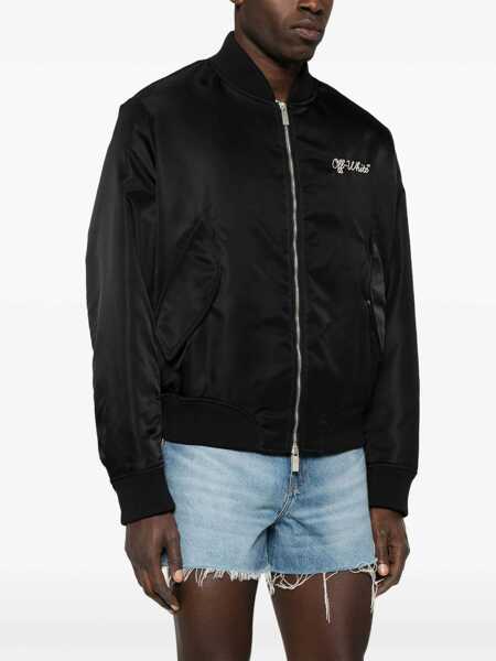 Bomber jacket Off-White Off-White Script Nyl Bomber Jacket BLACK - WHITE Barbati (BM 16844846) 4
