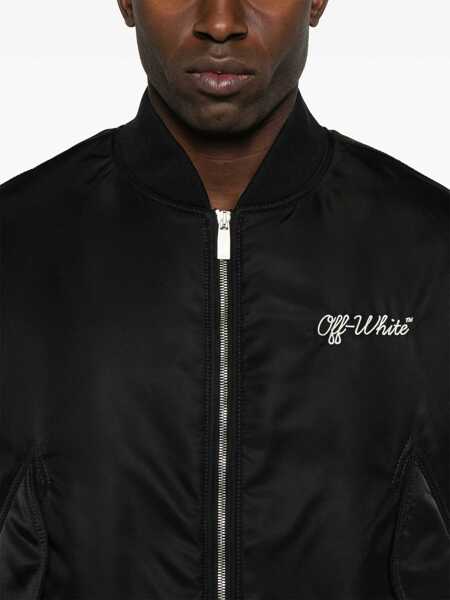 Bomber jacket Off-White Off-White Script Nyl Bomber Jacket BLACK - WHITE Barbati (BM 16844846) 5