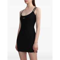 Rochii Off-White Dama - Rochii Off-White Mini Black Tank Top With Contrasting Logo Embroidery In Stretch Cotton Woman Black Femei (BM 16844978) - B-mall.ro
