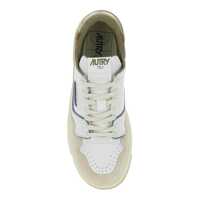 Sneakers AUTRY pentru Barbati - Sneakers AUTRY White Low Top Sneakers With Green Details And Logo Patch In Leather And Suede Man WHITE Barbati (BM 16846088) - B-mall.ro