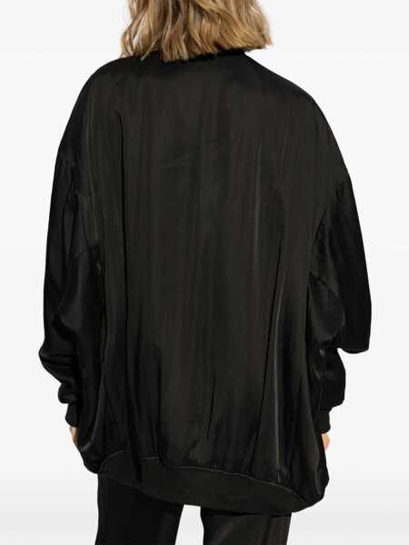 Bomber jacket Rick Owens Jumbo Peter Flight Black Bomber Jacket In Virgin Wool Woman Black Femei (BM 16846112) 4