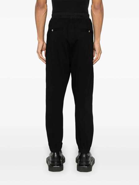 Pantaloni Rick Owens Black Track Pants With Oversized Drawstring In Wool Man Black Barbati (BM 16846385) 4