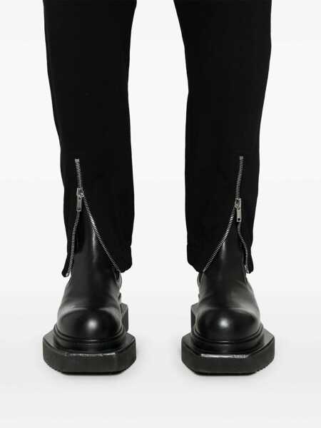 Pantaloni Rick Owens Black Track Pants With Oversized Drawstring In Wool Man Black Barbati (BM 16846385) 5