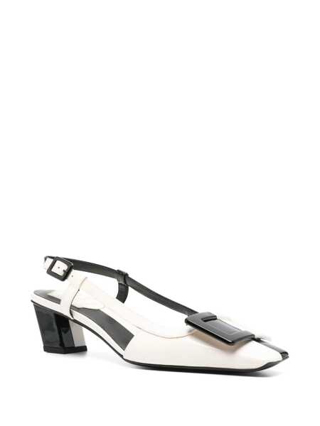 Pantofi cu toc Roger Vivier Roger Vivier Belle Vivier Leather Slingback Pumps WHITE Femei (BM 16846421) 2
