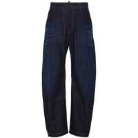 Blugi Blue Five-Pocket Jeans With Distressed Effect In Denim Man Barbati
