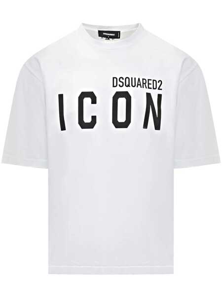 Tricouri DSQUARED2 DSQUARED2 D2 Be Icon T-Shirt WHITE Barbati (BM 16847447) 1