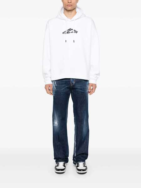 Bluze de trening DSQUARED2 DSQUARED2 D2 Logo-Print Hoodie WHITE Barbati (BM 16847477) 2