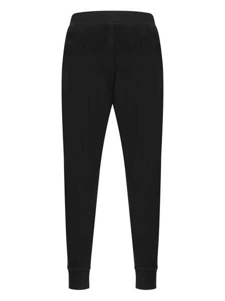 Pantaloni DSQUARED2 Black Pants With Elastic Waist And Logo Lettering On The Leg In Cotton Man Black Barbati (BM 16847486) 2