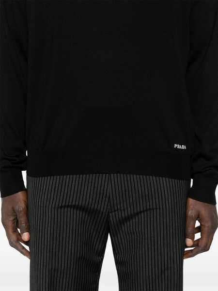Pulovere Prada Prada Recycled-Silk Sweater Black Barbati (BM 16849025) 5
