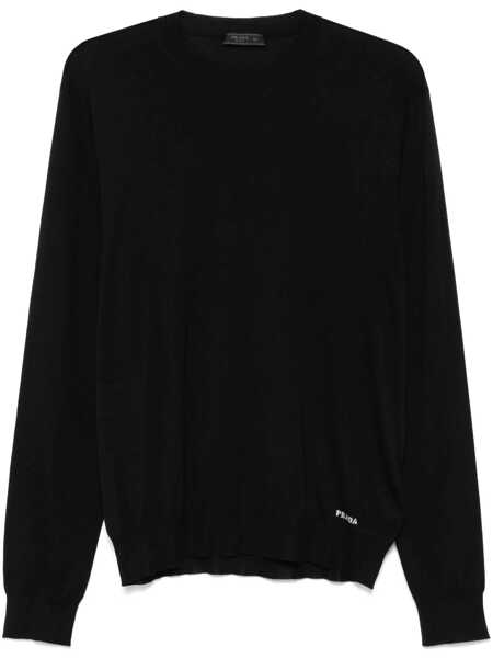 Pulovere Prada Prada Recycled-Silk Sweater Black Barbati (BM 16849025) 1