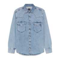 Camasi Blue Shirt With Classic Collar In Denim Woman Femei