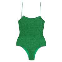 Costume de baie 'Lumière Maillot' Green Swimsuit With Open Back In Lurex Woman Femei