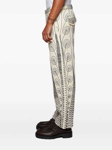 Pantaloni BODE Bode Pants WHITE Barbati (BM 16852406) 4