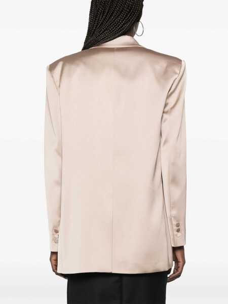 Geci THE ANDAMANE Guia Beige Single-Breasted Jacket With Notched Revers And Shoulder Pads In Wool Blend Stretch Woman Beige Femei (BM 16852901) 4