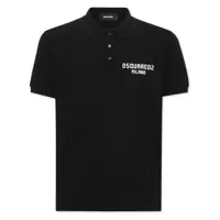 Tricouri Polo Black Polo Shirt With Embroidered Logo On The Front In Cotton Man Barbati