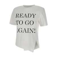 Tricouri ELISABETTA FRANCHI GESSO ASYMMETRIC T-SHIRT Femei