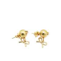 Cercei Elisabetta Franchi Dama - Cercei Elisabetta Franchi ELISABETTA FRANCHI GOLD PENDANT EARRINGS WITH BOWS Gold Femei (BM 16858502) - B-mall.ro