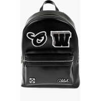 Rucsacuri Leather Round Varsity Backpack With Patches Barbati