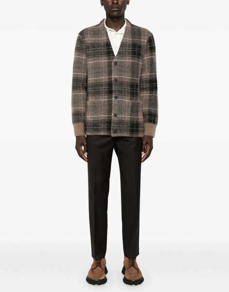 Pantaloni casual AllSaints Pinstriped Straight Fit Thorpe Pants Brown Barbati (BM 16858857) 2