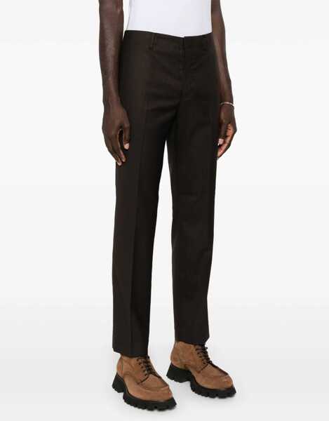 Pantaloni casual AllSaints Pinstriped Straight Fit Thorpe Pants Brown Barbati (BM 16858857) 3